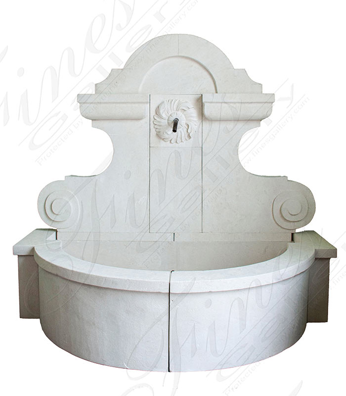 Old World Wall Fountain in French Limestone