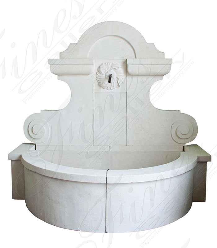 Marble Fountains  - Old World Wall Fountain In French Limestone - MF-2110