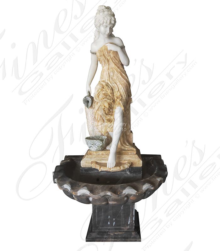 Marble Fountains  - Victorian Lady Marble Fountain In Honey Onyx - MF-2118