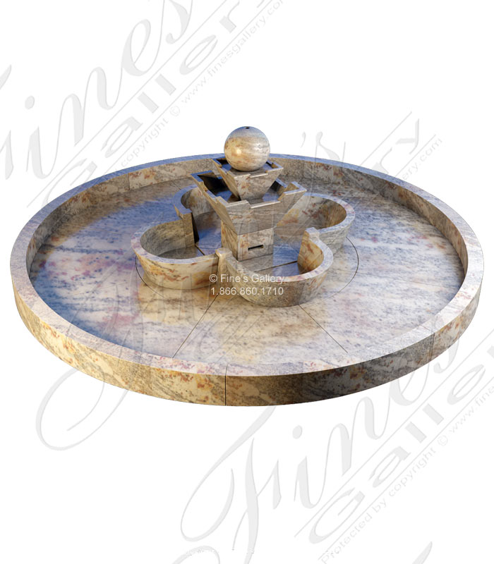 Marble Fountains  - Contemporary Fountain In Antique Griggio Granite - MF-2123