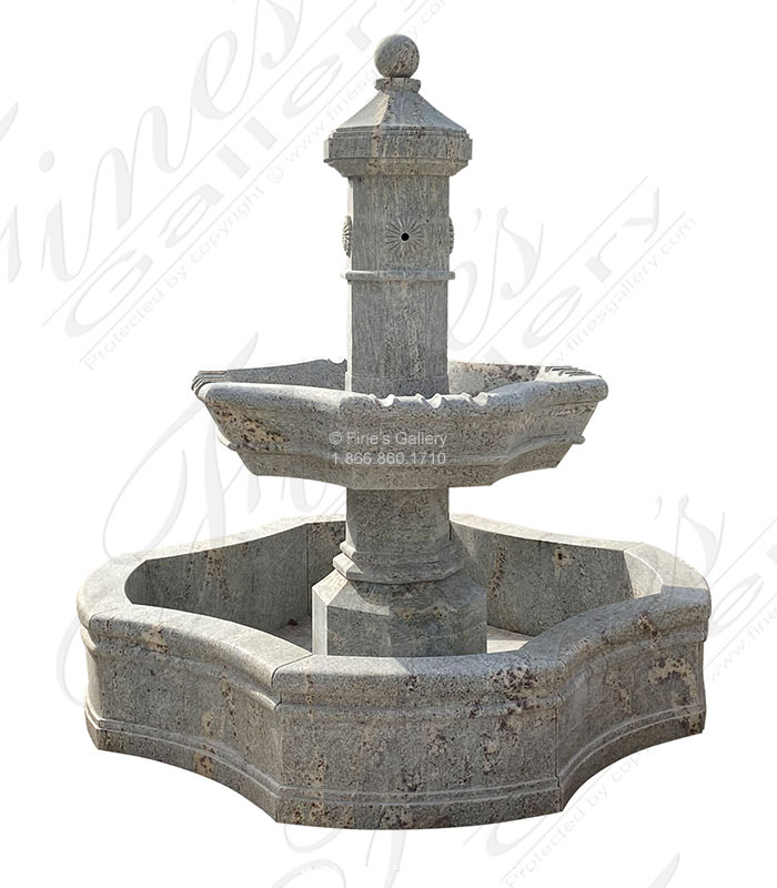 Antique Griggio Granite Old World Fountain Feature