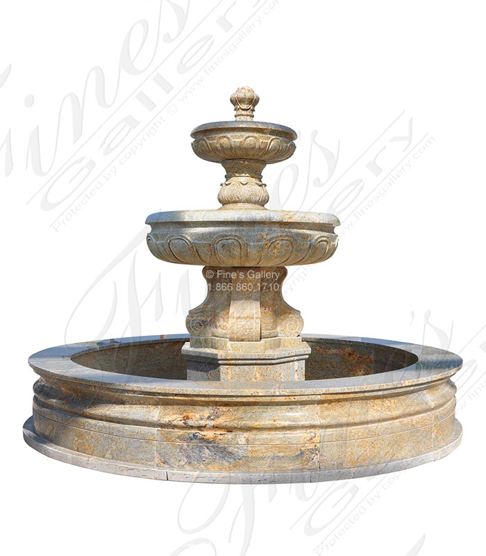 Marble Fountains  - Two Tiered Fountain In Luxurious Granite - MF-2134