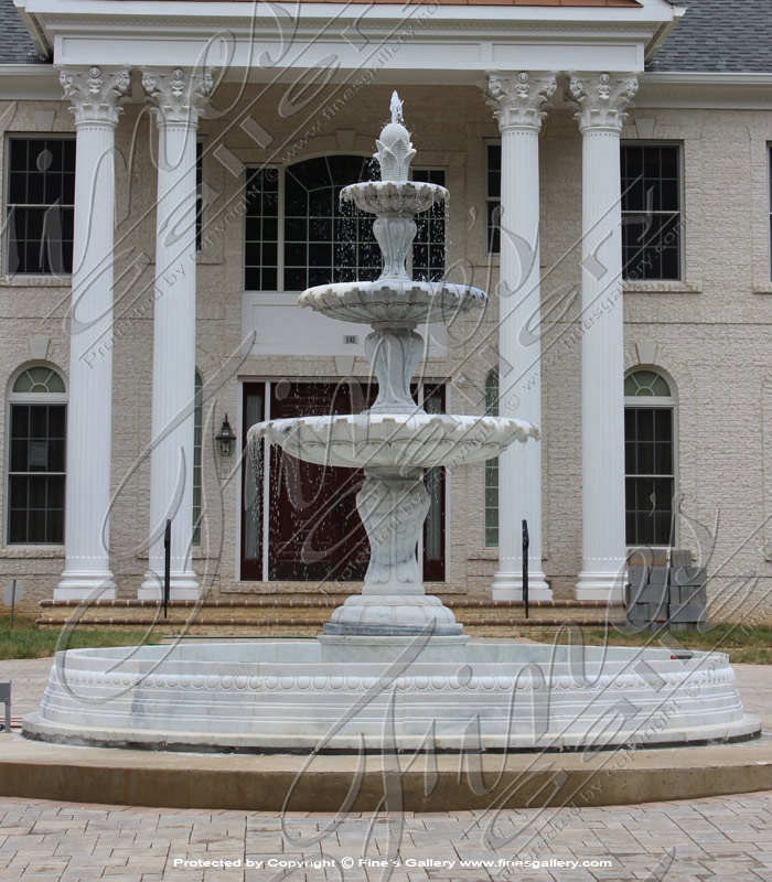 Marble Fountains  - Mclean VA Classic White Marble Fountain - MF-214