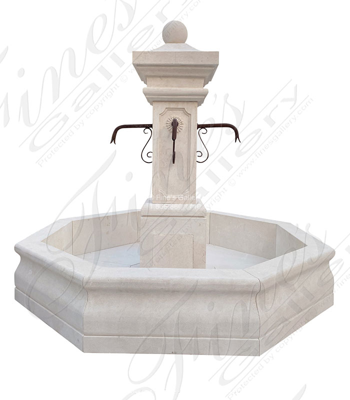 Marble Fountains  - Old World Style Fountain In French Limestone - MF-2162