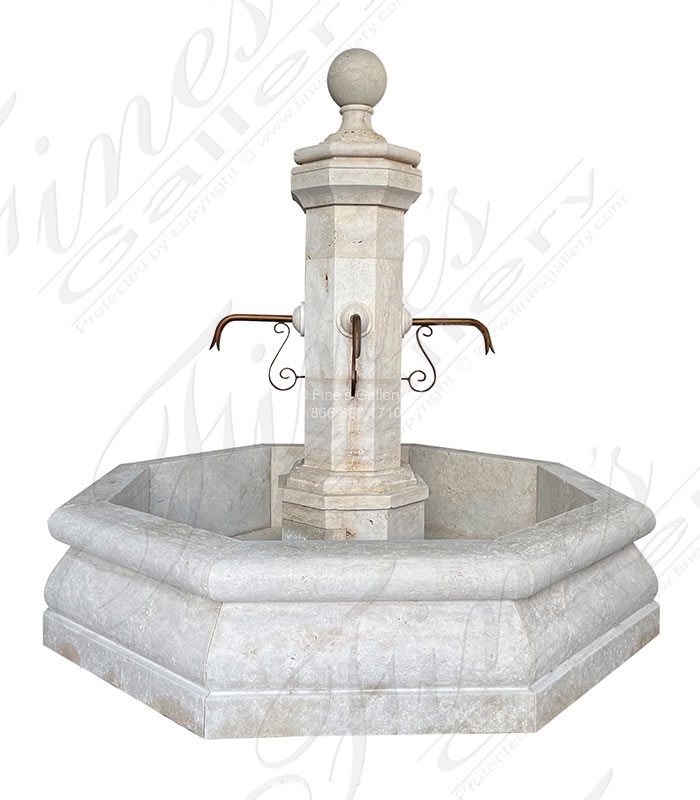 Oldworld Style Countryside Fountain in Italian Roman Travertine