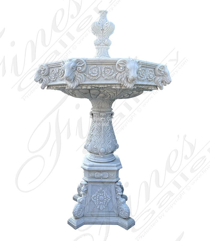 Ornate Italian Countryside Fountain in Statuary Marble