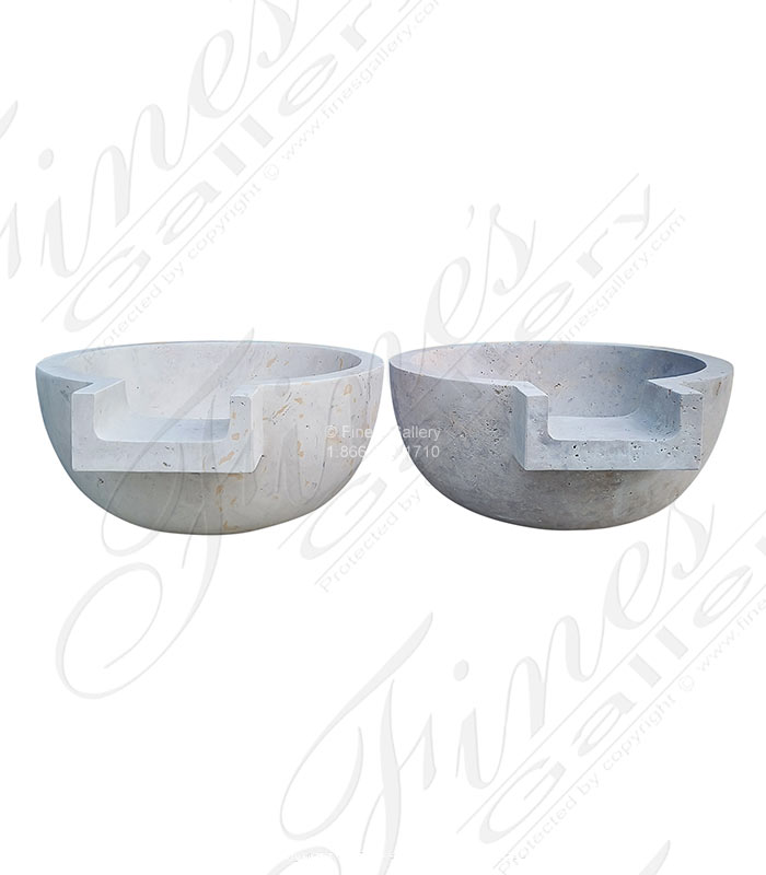 Marble Fountains  - Poolside Fountains In Light Travertine - MF-2212