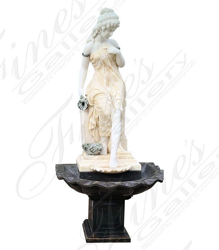 Victorian Lady Marble Fountain in light onyx
