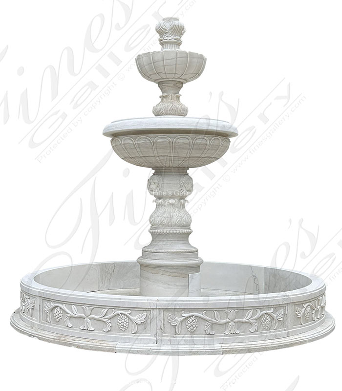 Marble Fountains  - An Italian Style Tiered Fountain In White Marble - MF-2224