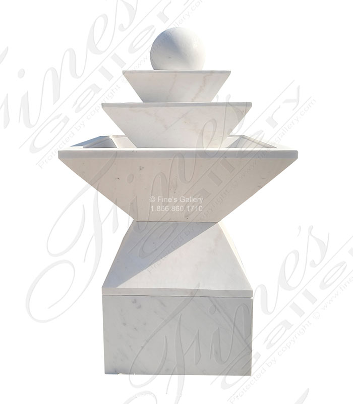 Marble Fountains  - A Classic Contemporary Fountain In Statuary White Marble - MF-2227