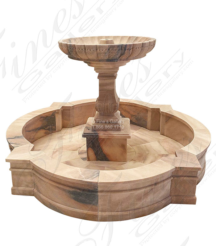 Marble Fountains  - Alahambra Style Fountain In Rosetta Marble - MF-2228