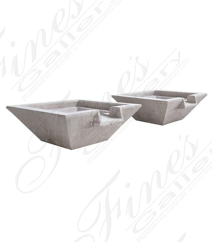 A Pair of Travertine Fountains for the Swimming Pool 