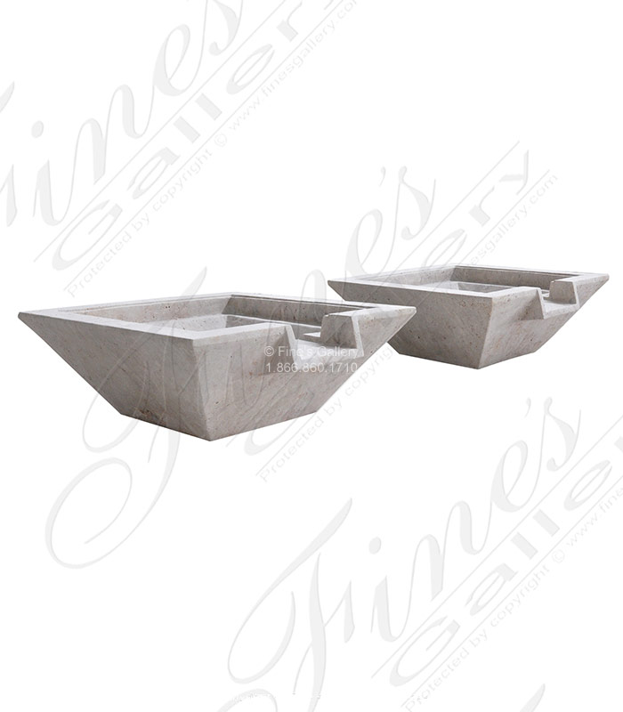 Marble Fountains  - A Pair Of Travertine Fountains For The Swimming Pool  - MF-2229