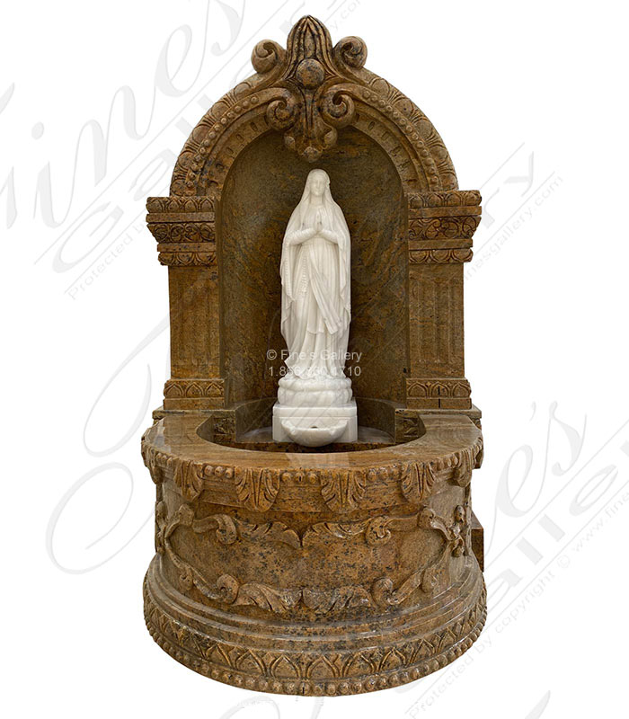 Marble Fountains  - Our Lady Grotto Fountain In Natural Stone - MF-2339