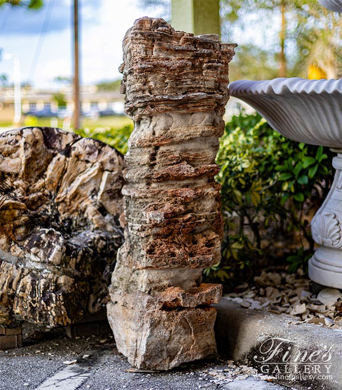 Marble Fountains  - Modern Fountain In Rare Petrified Wood - MF-2354