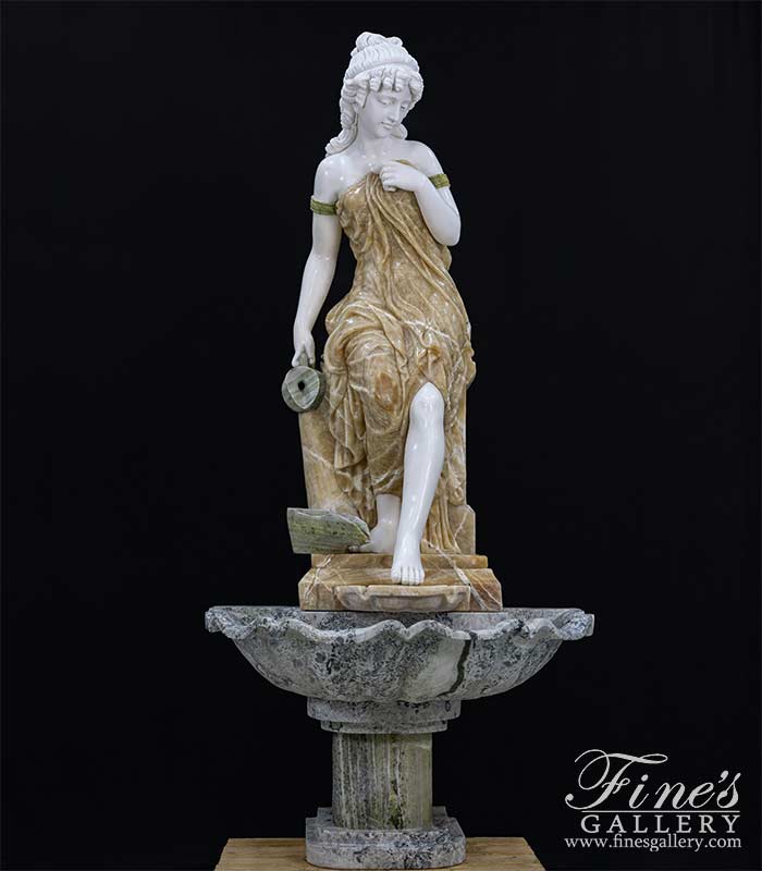 Marble Fountains  - Victorian Lady Marble Fountain  - MF-2355