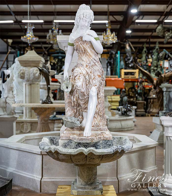 Marble Fountains  - Victorian Lady Marble Fountain - MF-2356