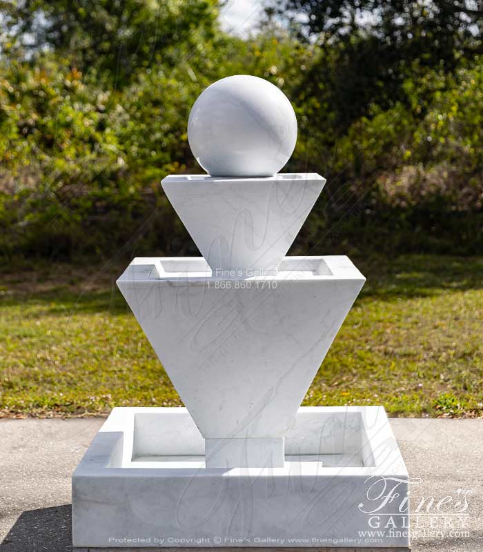 Marble Fountains  - Classic Contemporary Fountain In White Marble - MF-2379