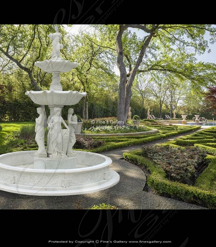 Marble Fountains  - NJ Castle Four Seasons Marble Fountain - MF-293