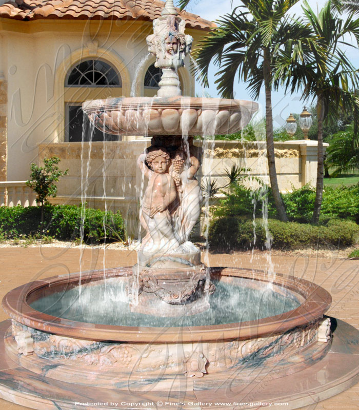 Marble Fountains  - Rosetta Cherubs Fountain - MF-331