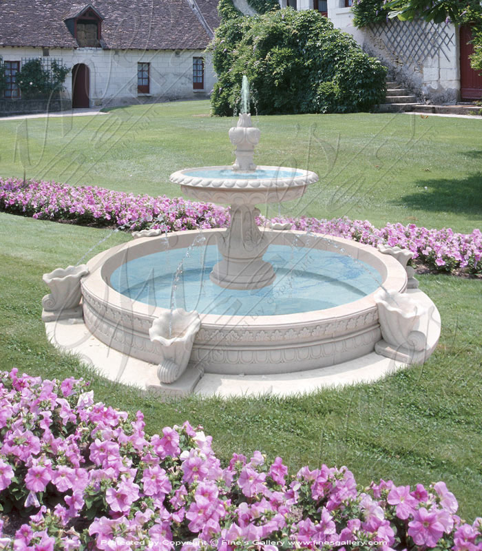 Marble Fountains  - White Pedestal Fountain - MF-335