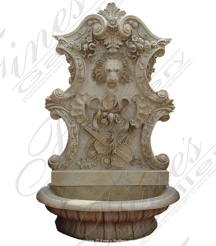 Marble Fountains  - Lion Head Garden Wall Fountain - MF-860