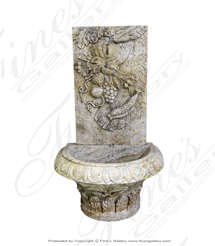 Search Result For Marble Fountains  - Fruit And Leaf Travertine Wall Fountain - MF-1975