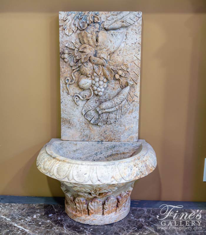 Marble Fountains  - Marble Fruit Wall Fountain - MF-421