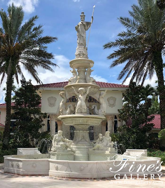 Marble Fountains  - Monumental White Marble Fountain - MF-428