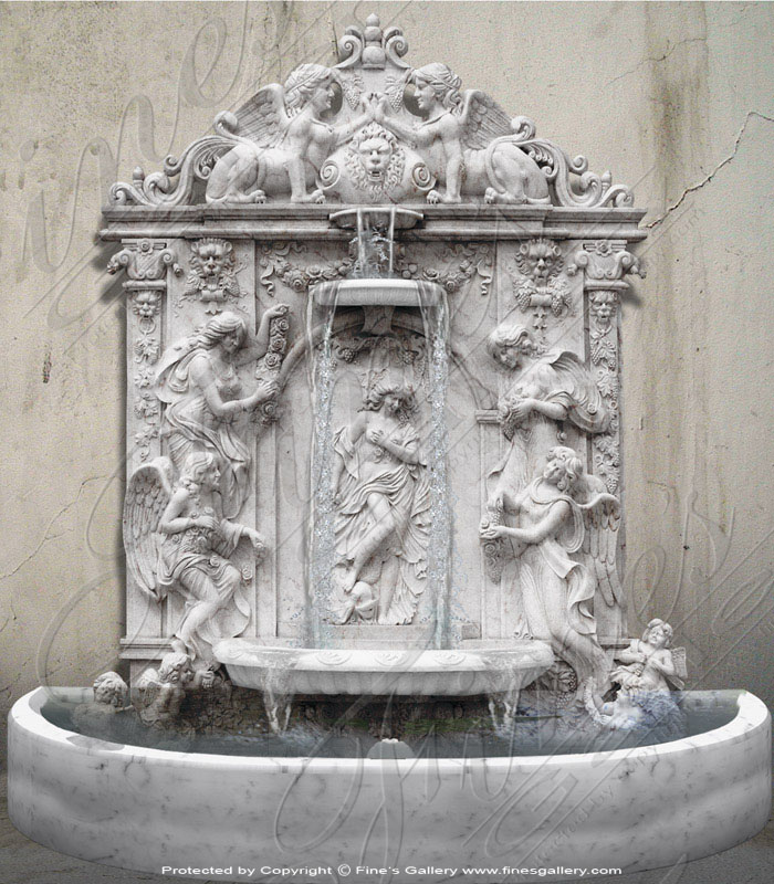 Marble Fountains  - Master Figurine Wall Fountain - MF-432