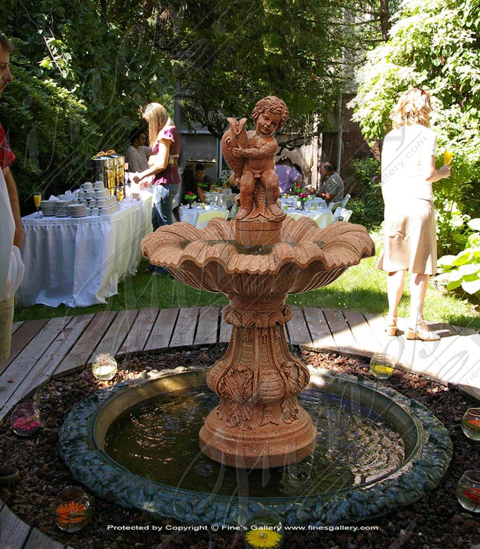 Marble Fountains  - Boy With Fish Fountain - MF-434