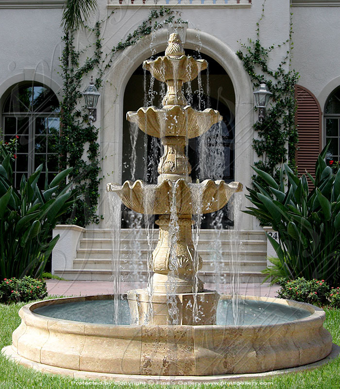 1Marble Fountains  - Golden Sea Shell Fountain - MF-472