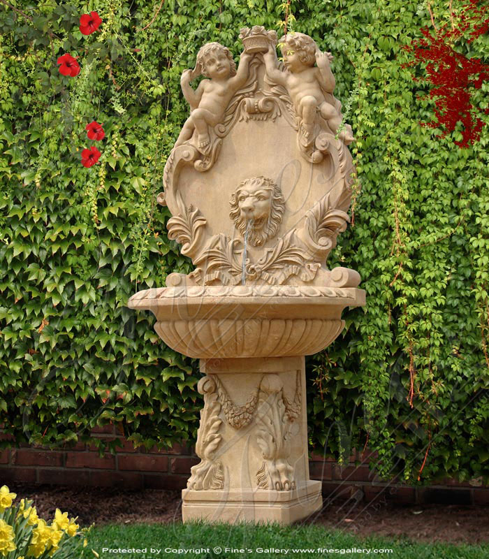 Marble Fountains  - Antique Style Wall Marble Fountain - MF-1555