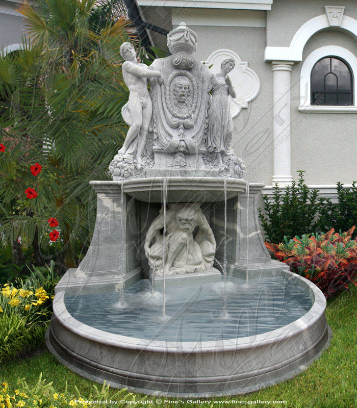 Elegant White Marble Fountain