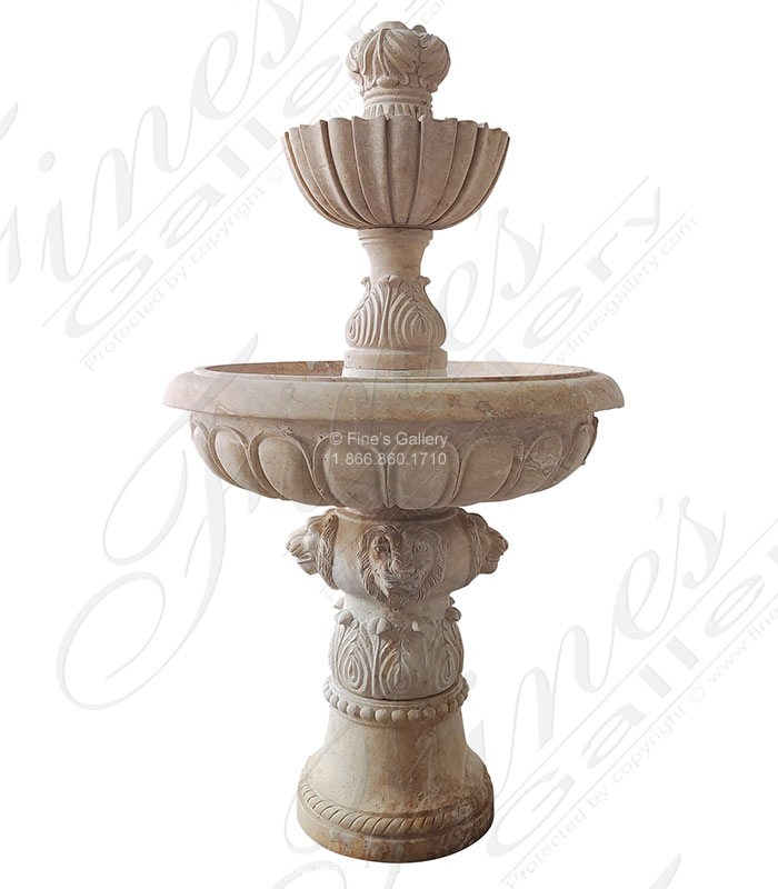 Marble Fountains  - Fleur De Lis Travertine Fountain - MF-601