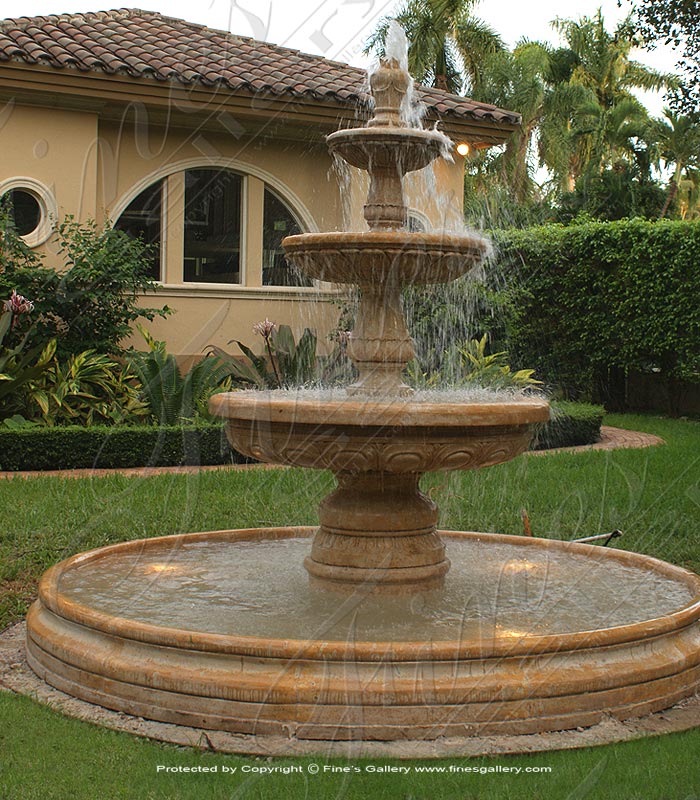 Marble Fountains  - Tiered Limestone Fountain - MF-664