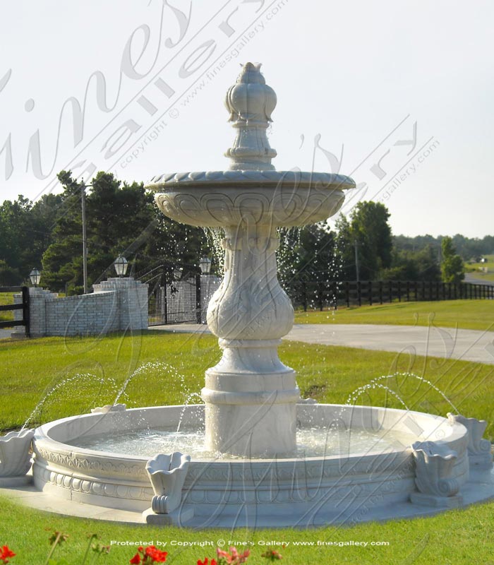 Marble Fountains  - Luxury Gray Marble Pedestal - MF-686
