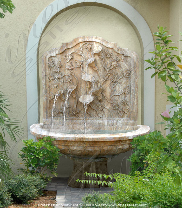 Marble Fountains  - Flower Wall Fountain - MF-772