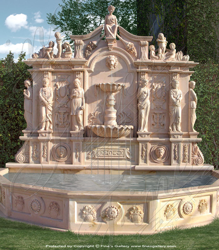 Marble Fountains  - Ornate Marble Fountain - MF-801