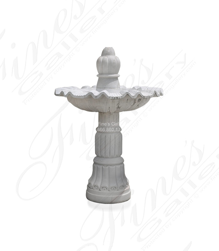 Marble Fountains  - White Marble Pedestal Fountain - MF-807