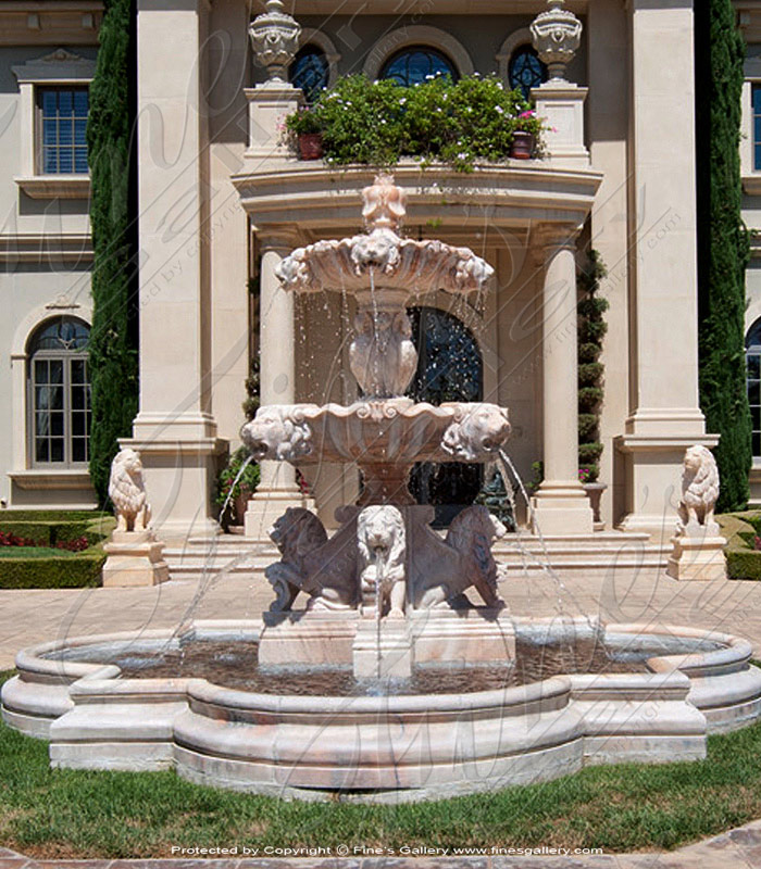 Marble Fountains  - Wild Beasts Rosetta Fountain - MF-869