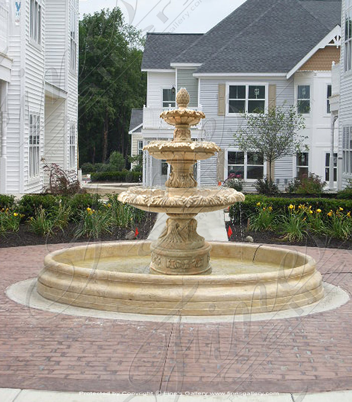 Marble Fountains  - White Marble Accanthus Leave - MF-1283