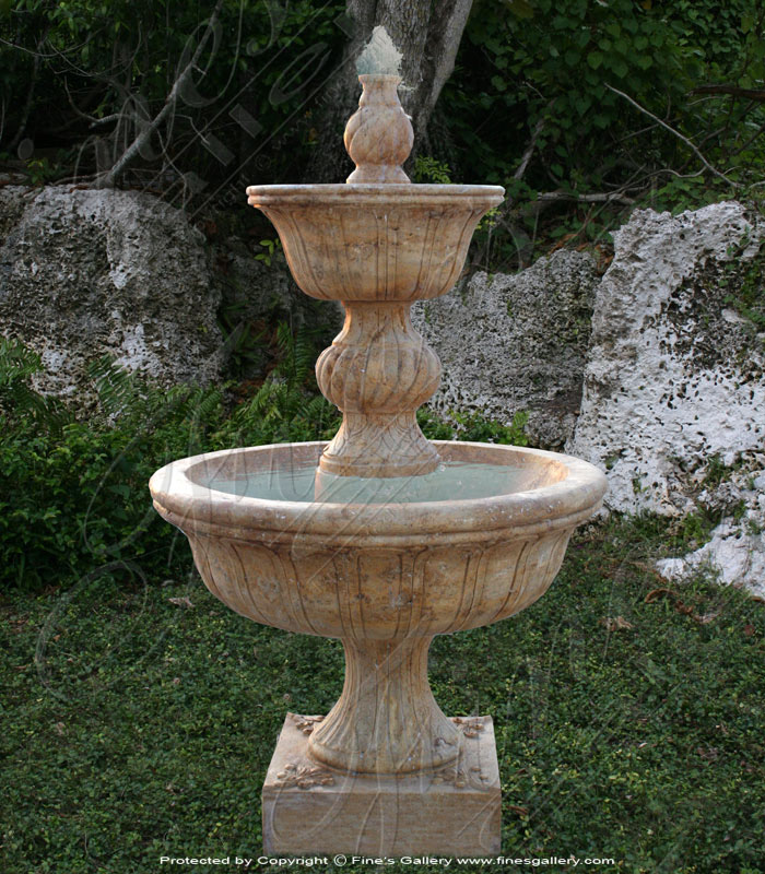 Marble Fountains  - 144 Inch Dia Two Tiered Granite Fountain Feature - MF-1706