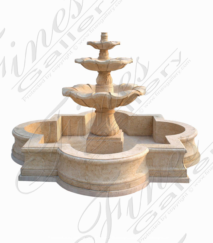 Marble Fountains  - Venice Peach Marble Courtyard Fountain - MF-1391