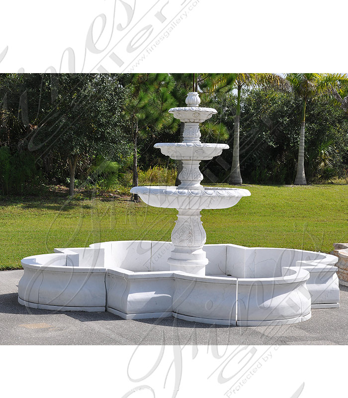 Marble Fountains  - White Marble Fountain - MF-987