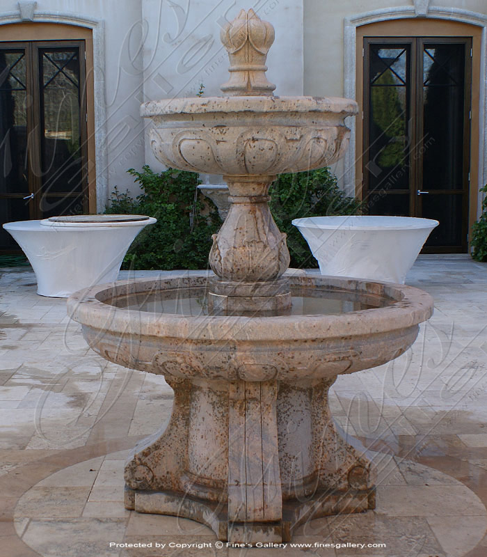 Marble Fountains  - Hamptons NY Granite Courtyard Fountain - MF-988