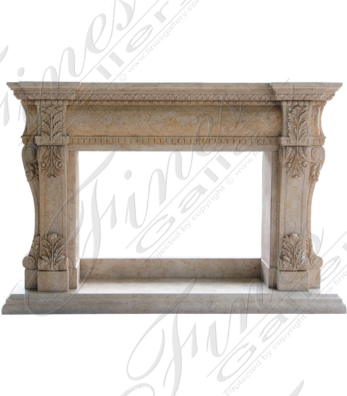 Marble Fireplaces  - Cream Marble Fireplace - MFP-1004