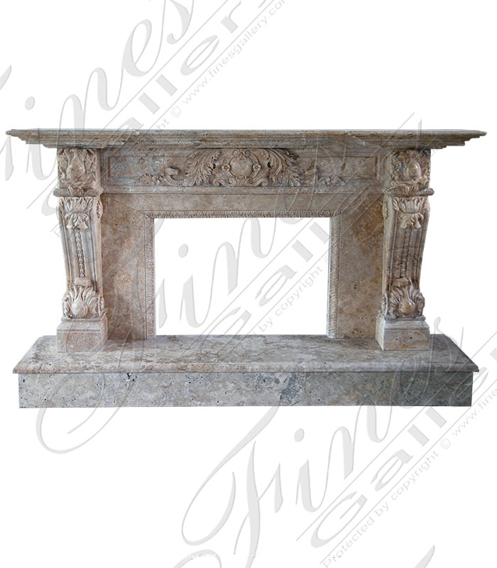 Search Result For Marble Fireplaces  - Travertine Marble Fireplace Mantel - MFP-485