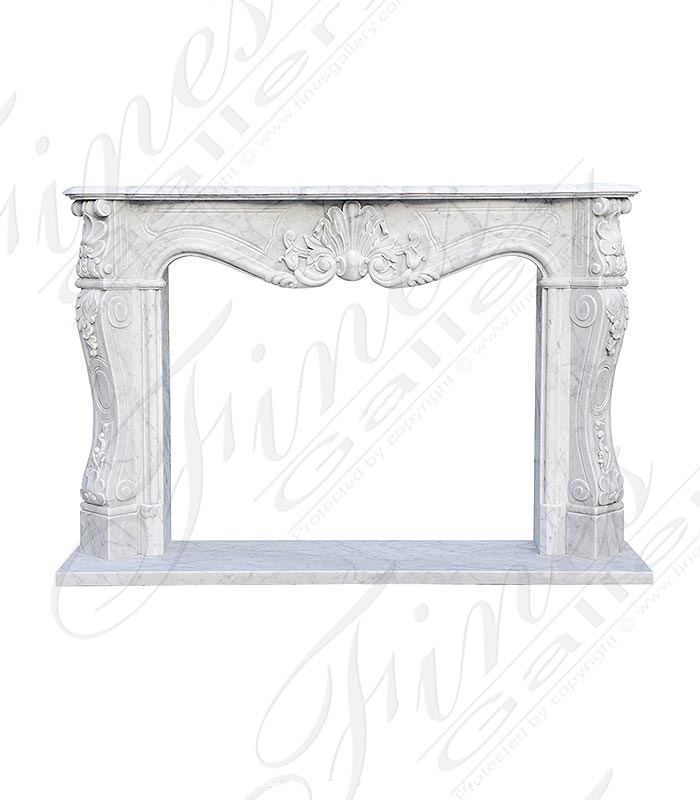 Search Result For Marble Fireplaces  - Elegant French Louis XV Mantel In Carrara Marble - MFP-1111