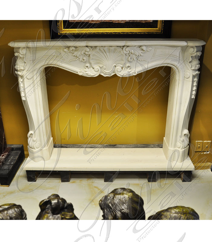 Marble Fireplaces  - French Style Marble Fireplace Mantel - MFP-1117